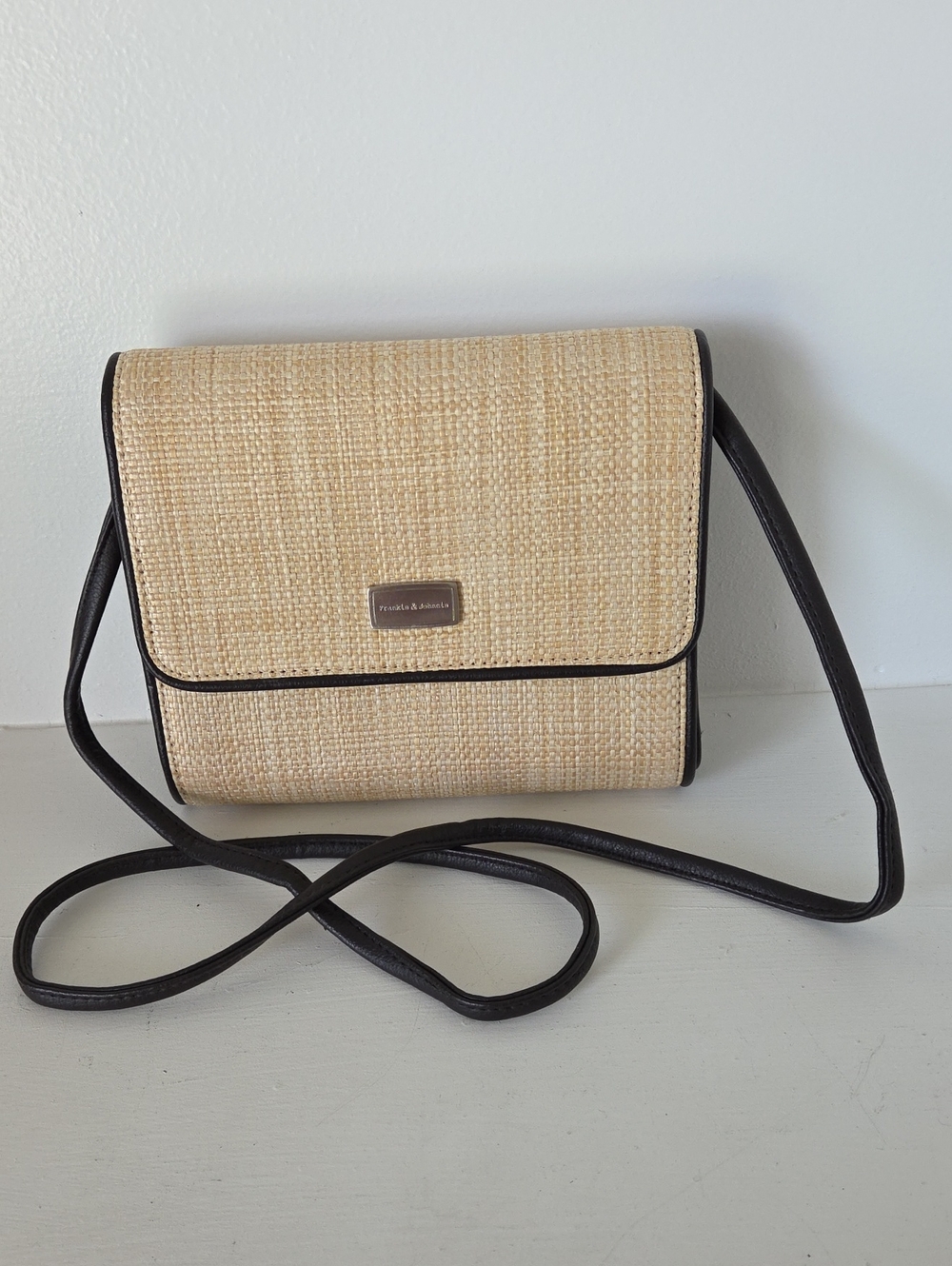 Frankie & Johnnie woven straw crossbody bag